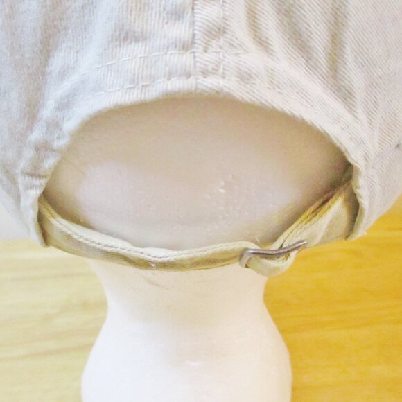 Adidas Baseball Hat Cap One Size Adjustable Beige, Blue Letters & Edging, Cotton - Picture 5 of 13